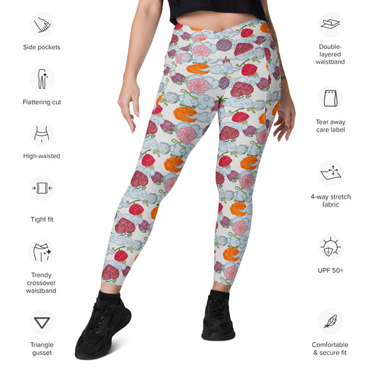 Fruit Salad Crossover leggings with pockets