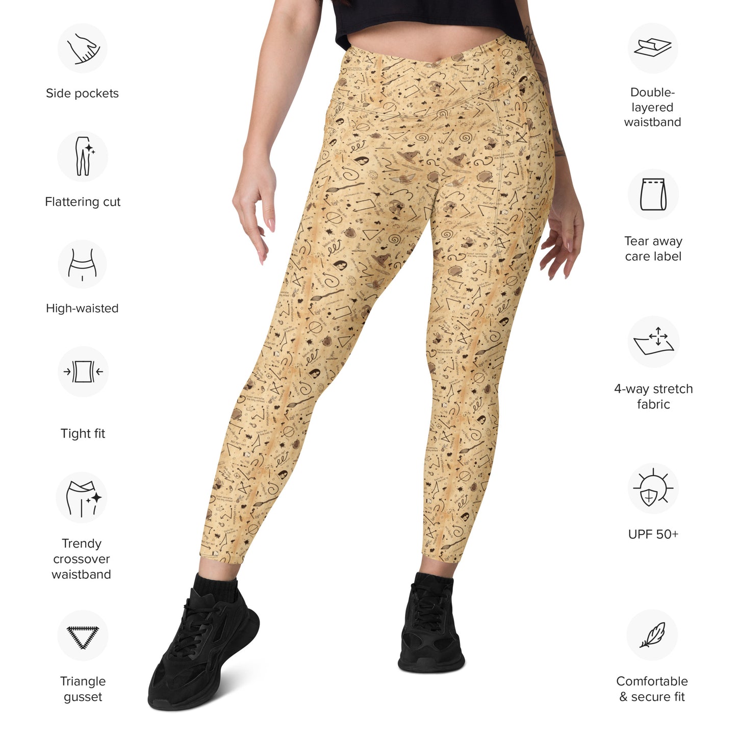 Charms Notes Crossover leggings with pockets