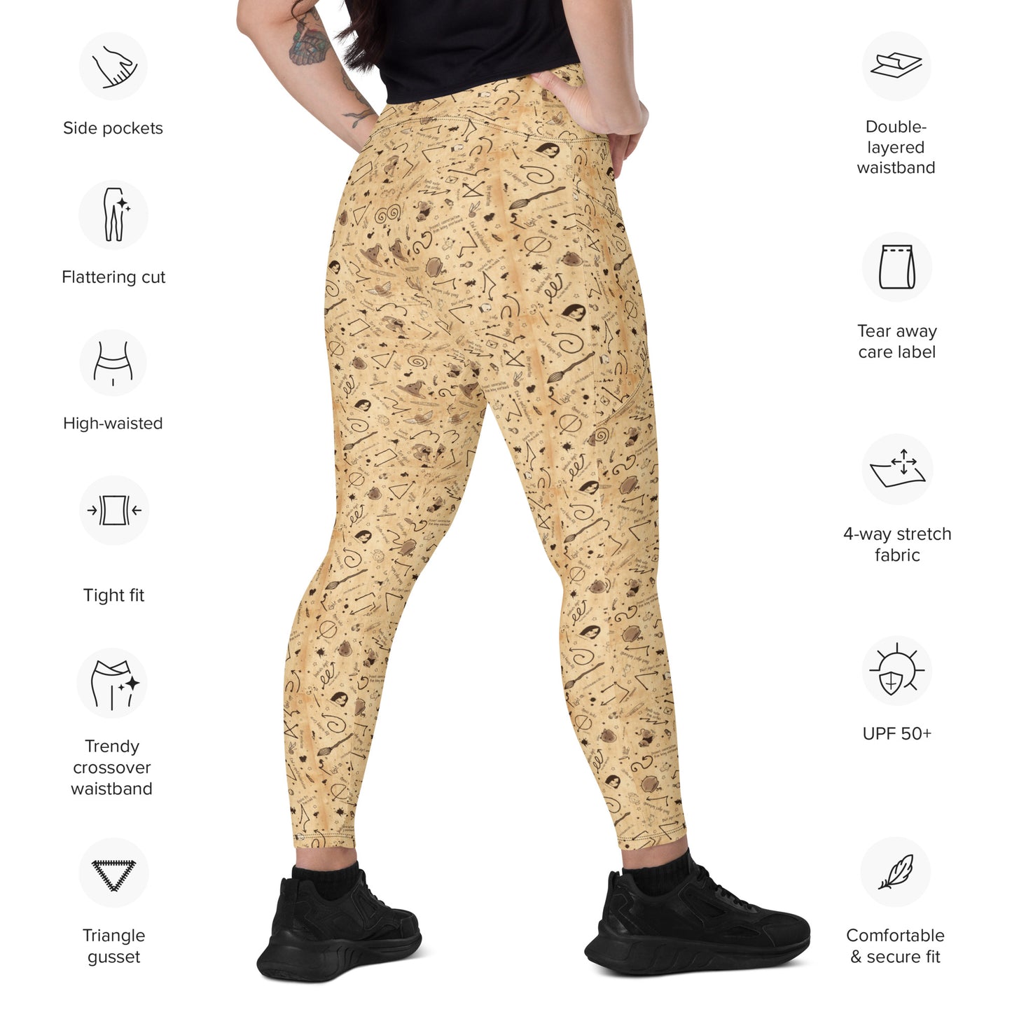 Charms Notes Crossover leggings with pockets