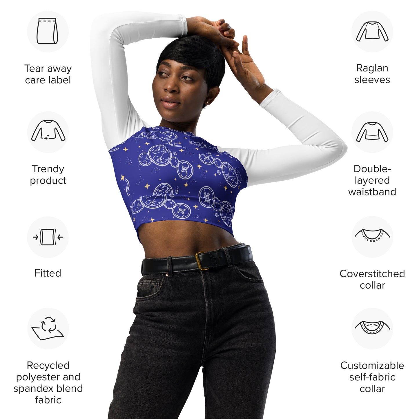 Baby Time Lord Recycled long-sleeve crop top