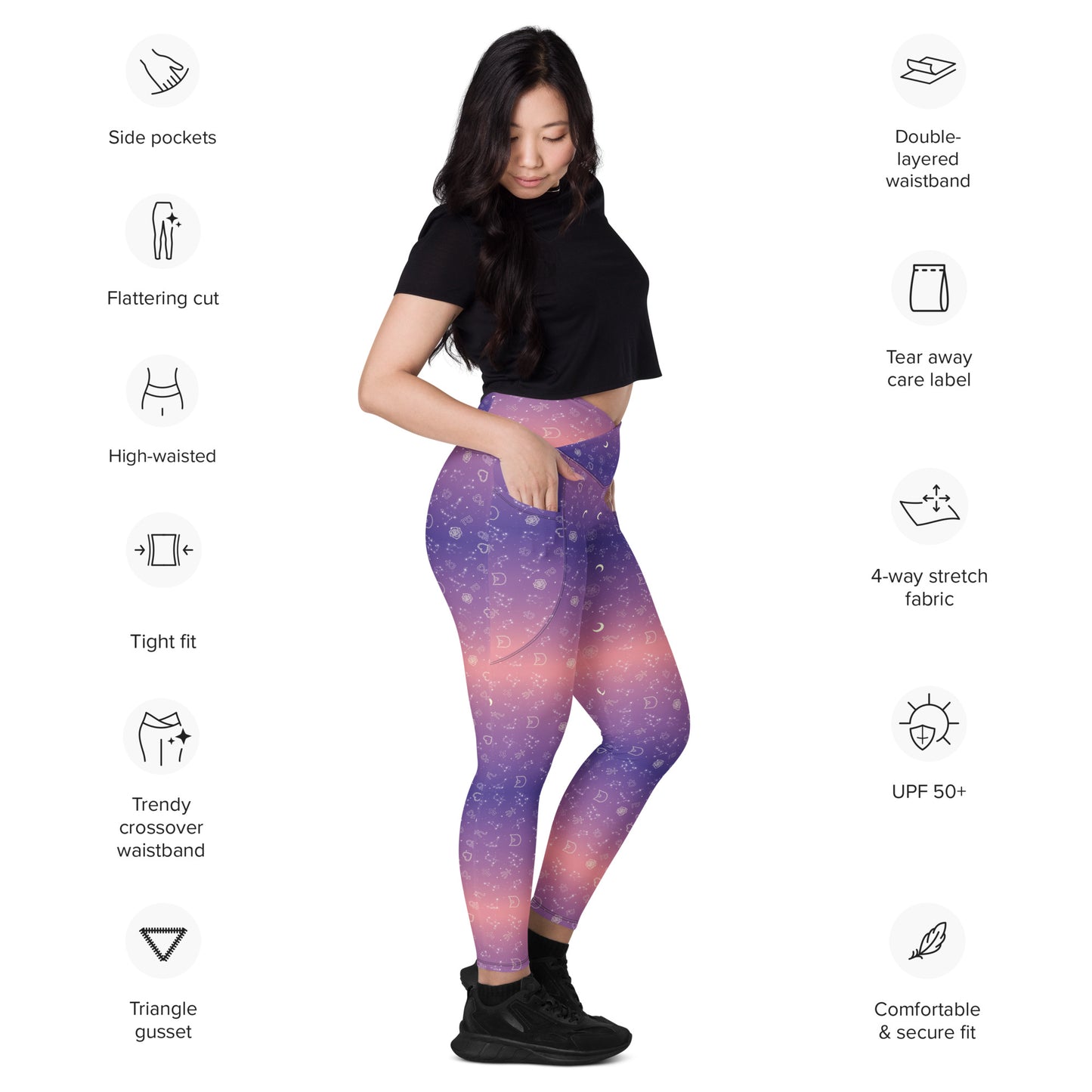 Senshi Skies Crossover leggings with pockets