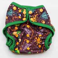 waterproof diaper cover. A modern cloth diaper with a fandom-inspired design. Vibrant and detailed, it showcases fanart inspired by The hobbit and the lord of the rings trilogy