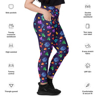 Spandex Leggings With Pocket, Rock and Roll