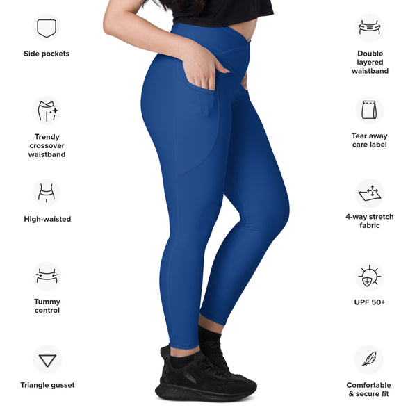 Navy Crossover leggings with pockets, Time and Space