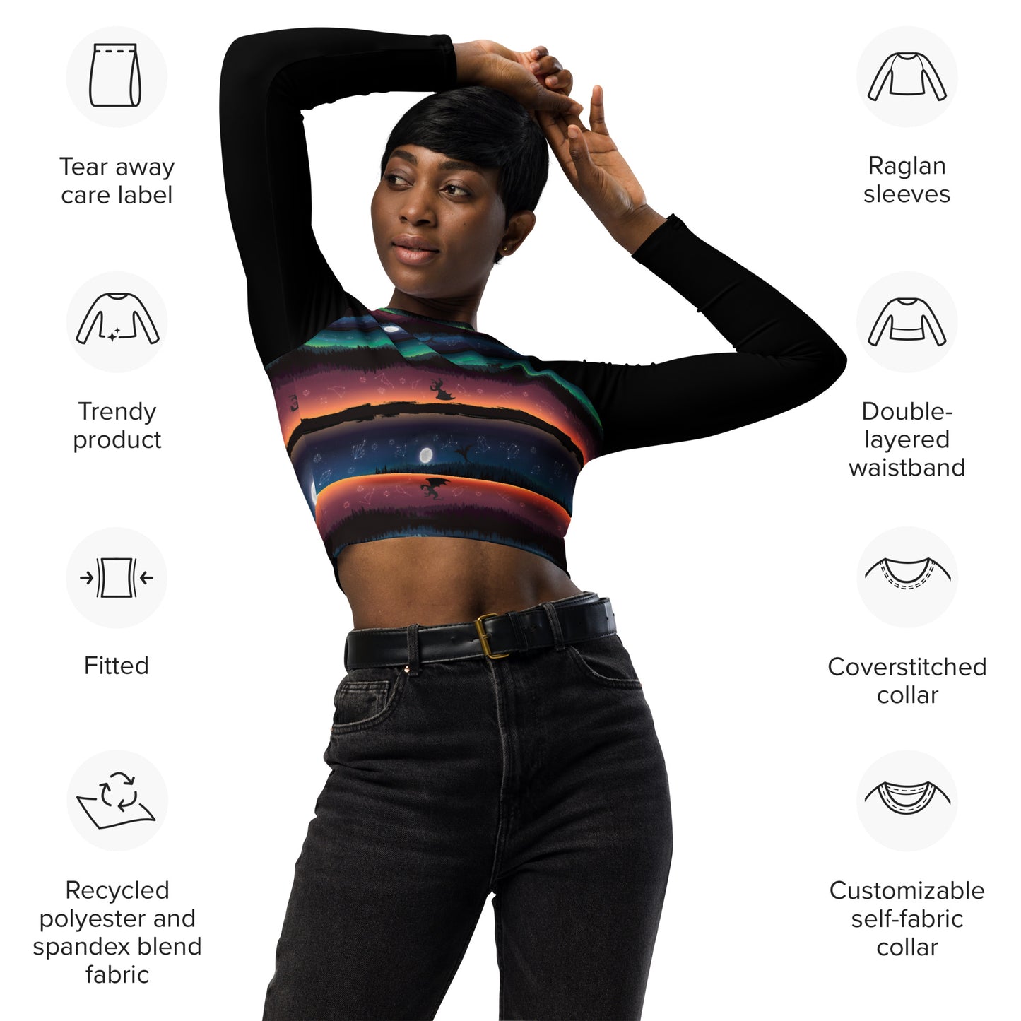 Lolligagger Recycled long-sleeve crop top