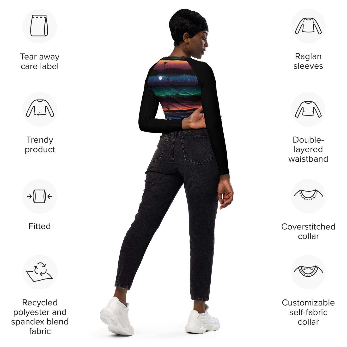 Lolligagger Recycled long-sleeve crop top