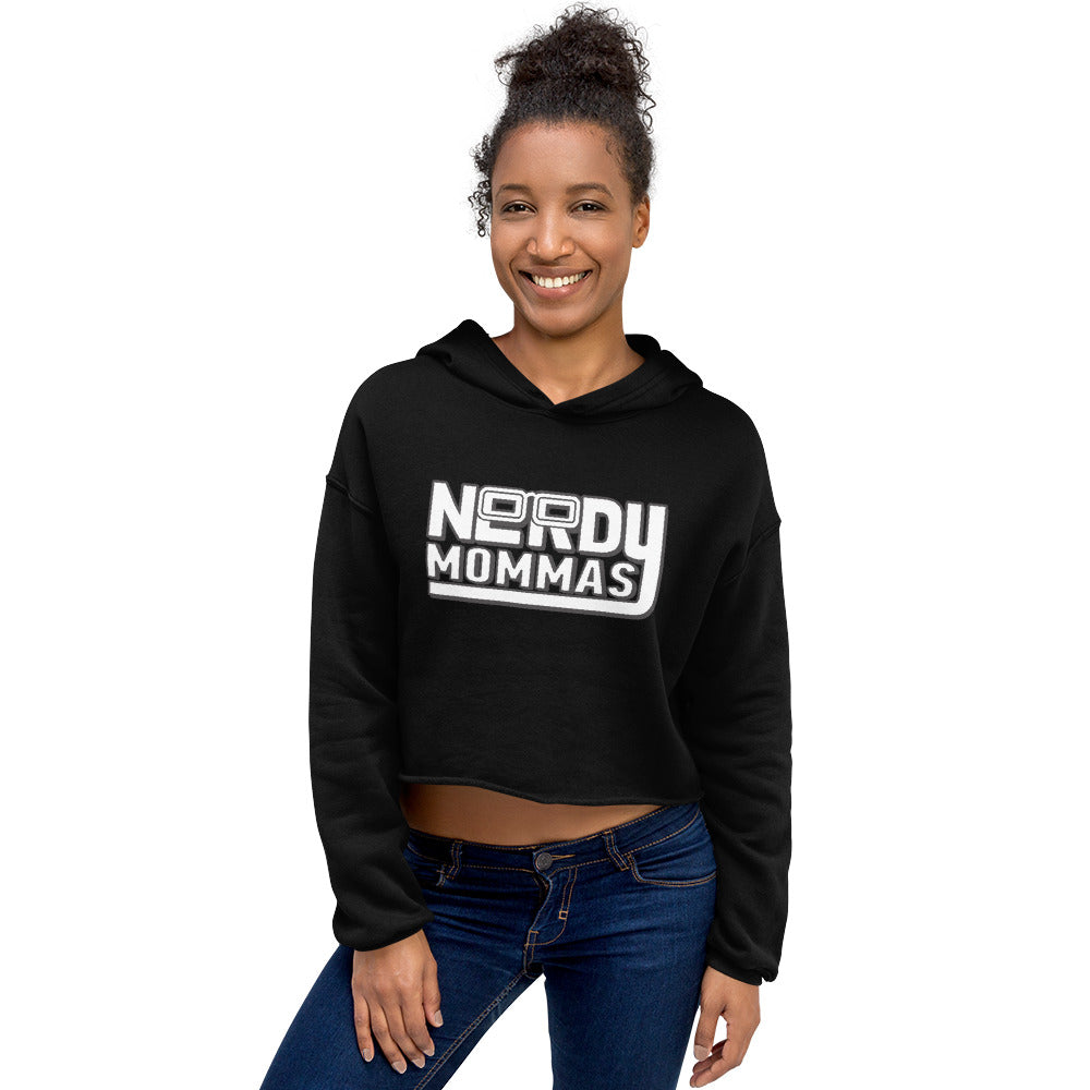 Nerdy Mommas BW Crop Hoodie