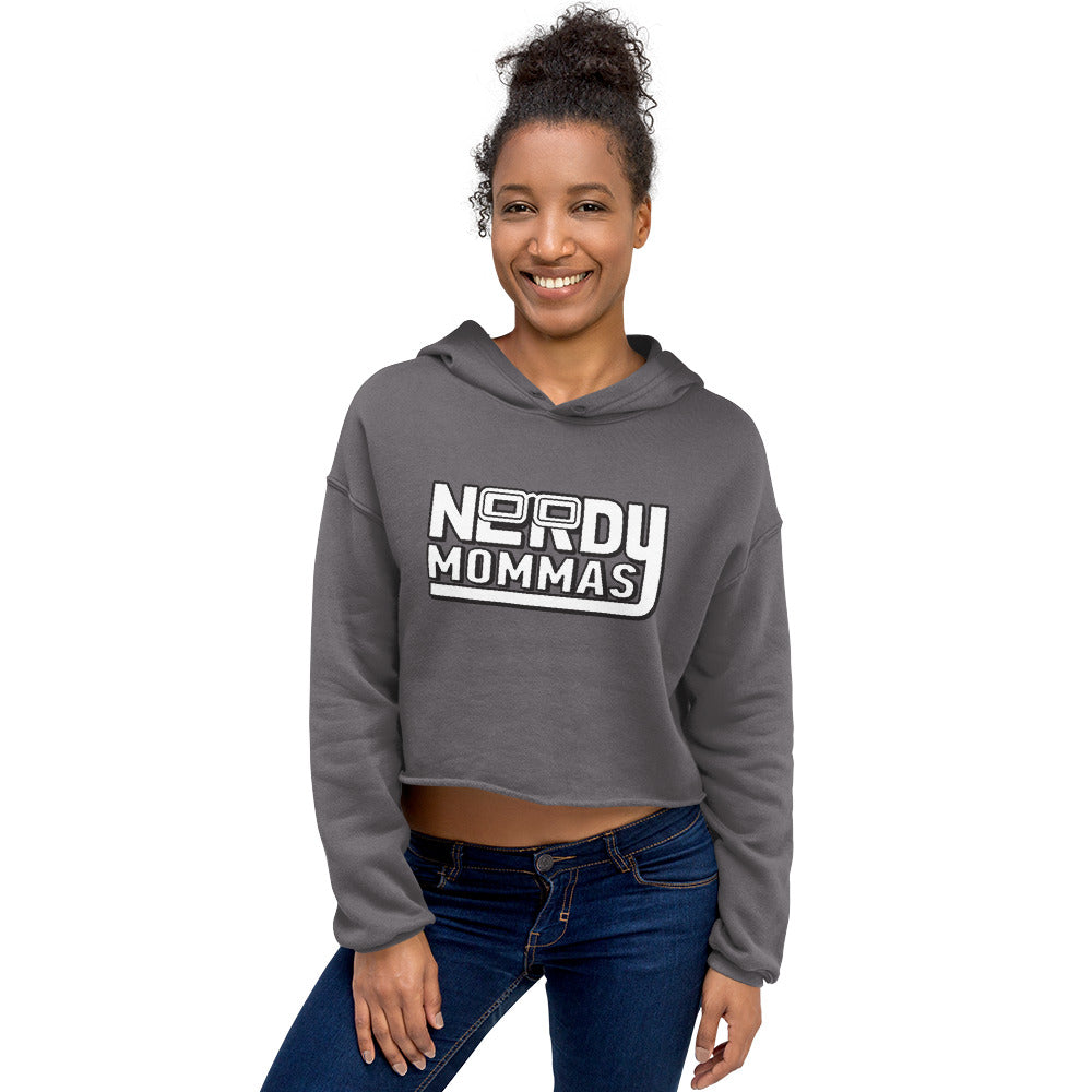 Nerdy Mommas BW Crop Hoodie